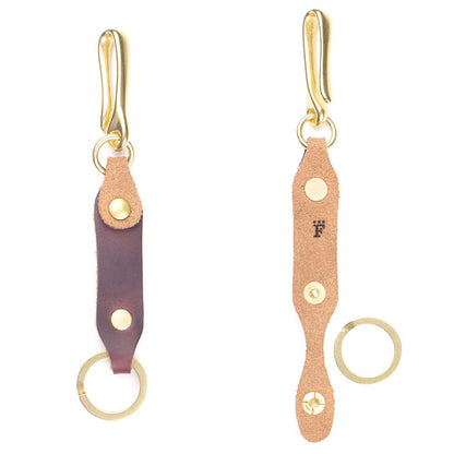 Short Leash Fob in Chromexcel Deep Burgundy (Color 8) — front view