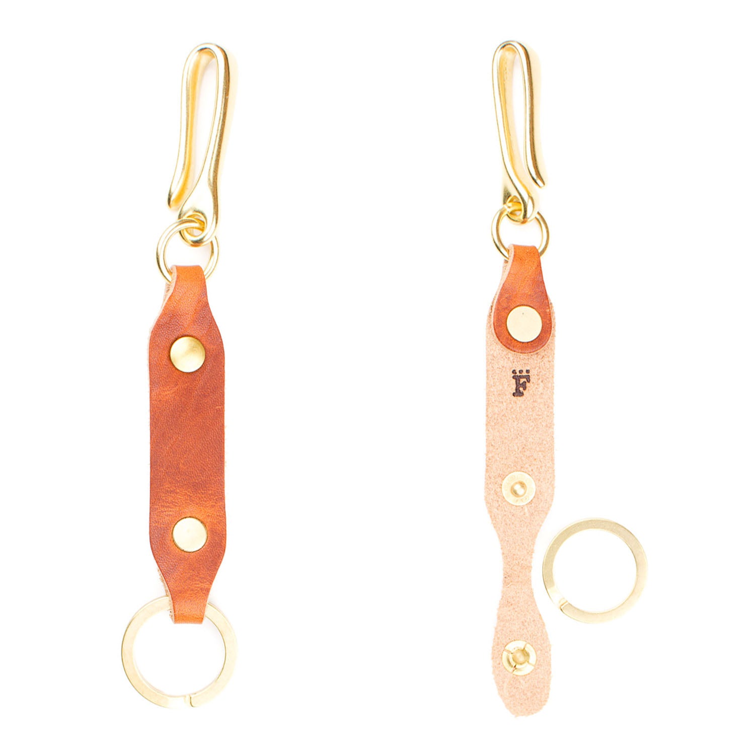 Short Leash Fob in Veg Tan Dublin Ale — front view