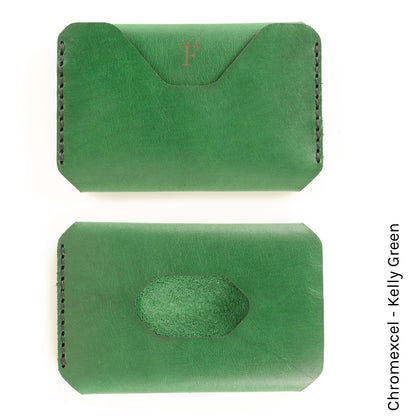 Side Hustle Wallet in Chromexcel Kelly Green — front view