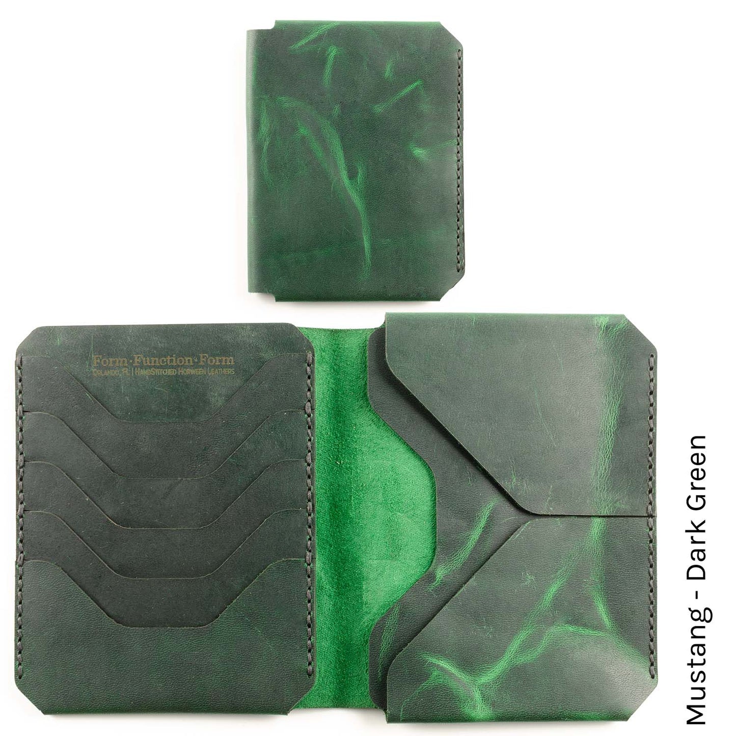 JetSet Passport Wallet in Mustang Dark Green — front view