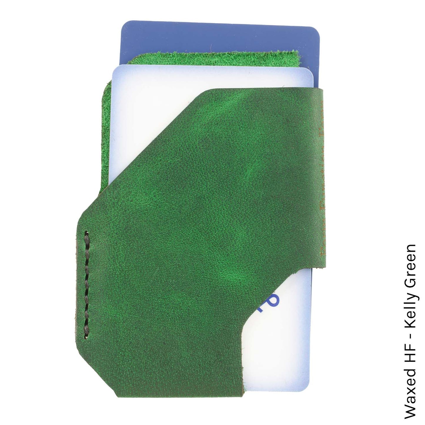 TriSlot Wallet in Waxed HF Kelly Green — front view