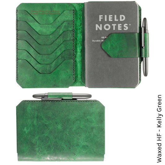 Field Notes Wallet in Waxed HF Kelly Green — front view
