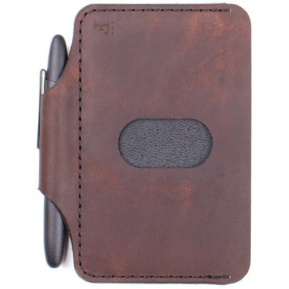 Architect's Wallet in Predator Dark Tan — leather notebook wallet with Moleskine journal and card slots