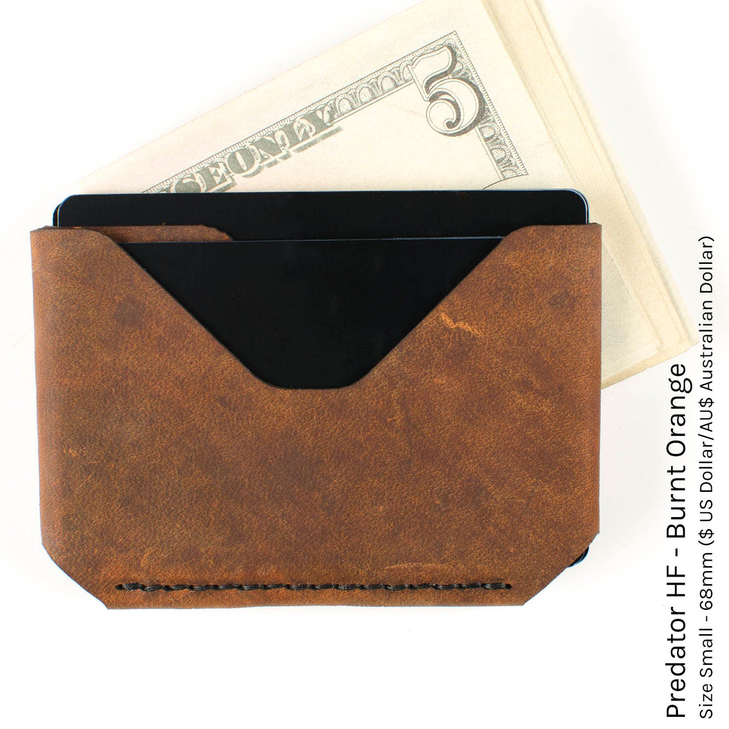 Sidestep Wallet — detail showing leather texture and card slot construction