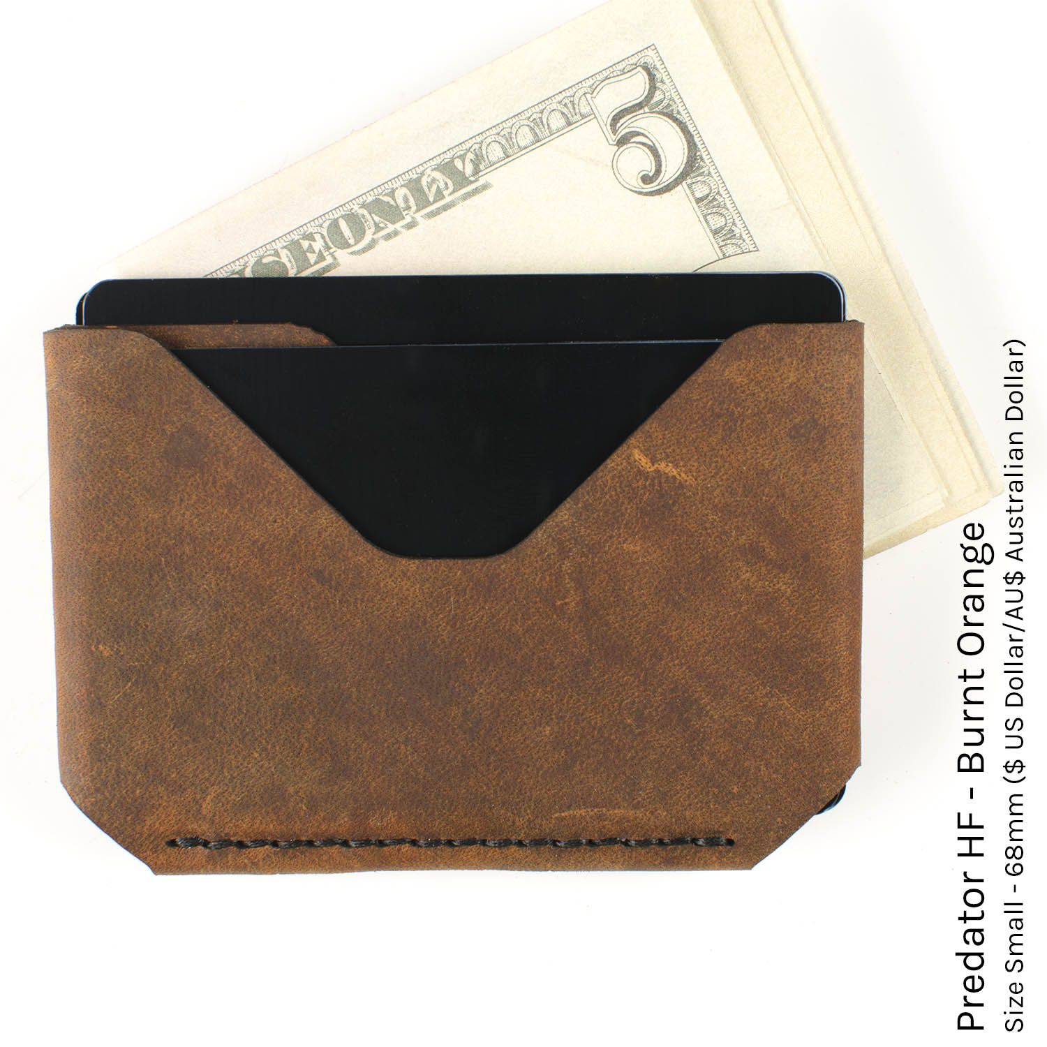 Sidestep Wallet — detail showing leather texture and card slot construction