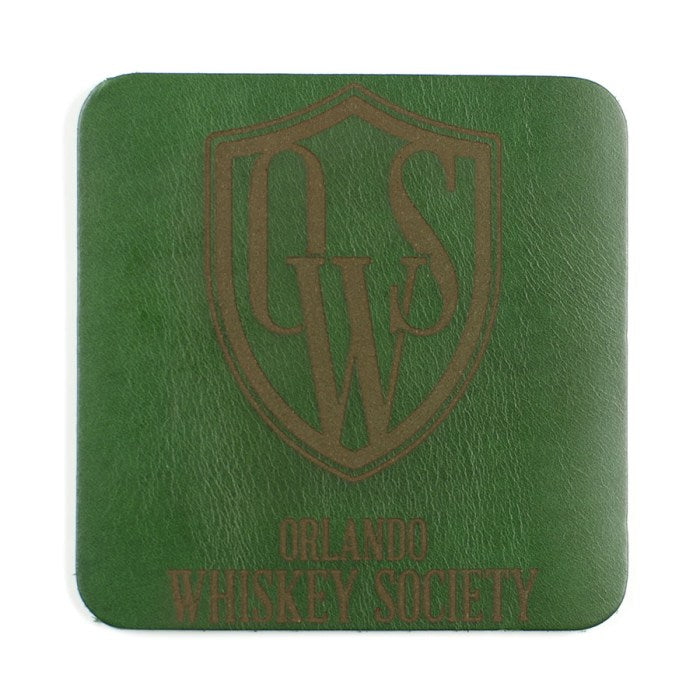 FFF Coasters in Chromexcel Kelly Green — top view