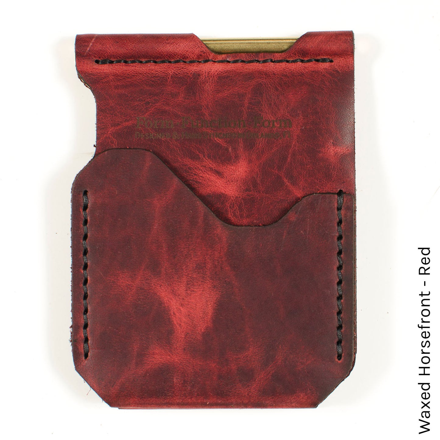 Money Clip in Waxed HF Red — front view