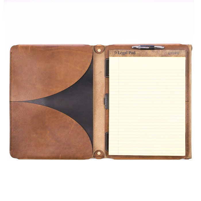 FFFolio Legal Brief Padfolio in Veg Tan Dublin Ale — front view