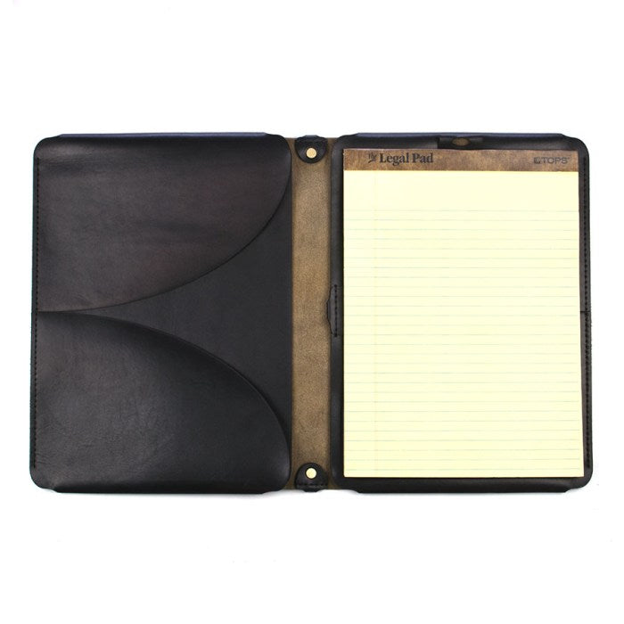 FFFolio Legal Brief Padfolio in Chromexcel Black — front view