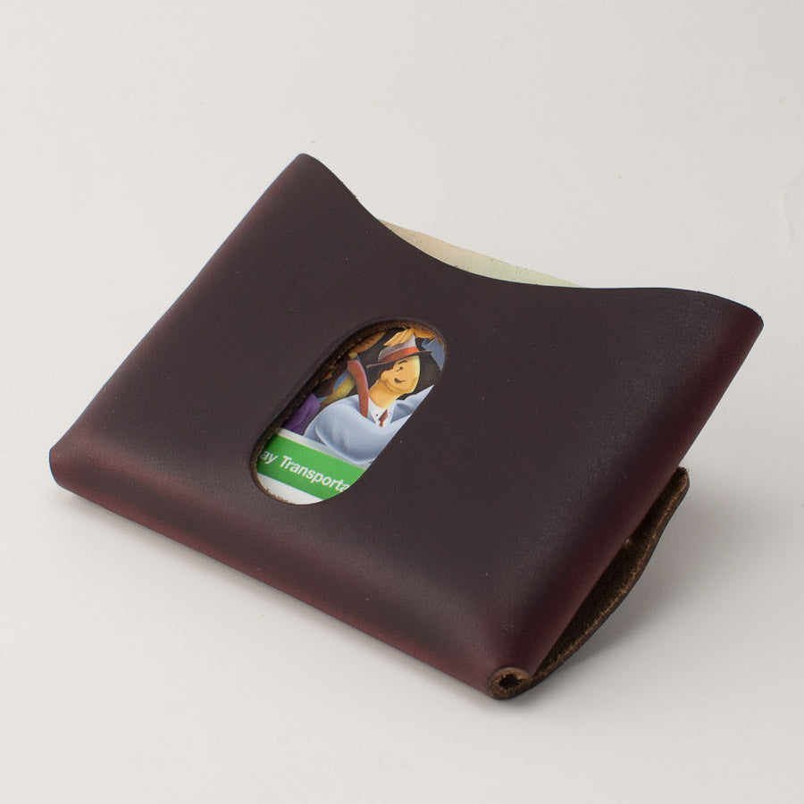 Greensleeve Wallet in Chromexcel Deep Burgundy — front view