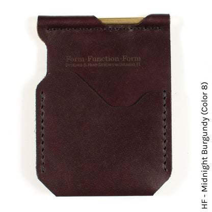 Money Clip in HF Deep Burgundy (Color 8) — front view