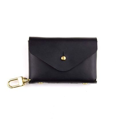 Keyllet Keychain Wallet in Chromexcel Black — front view