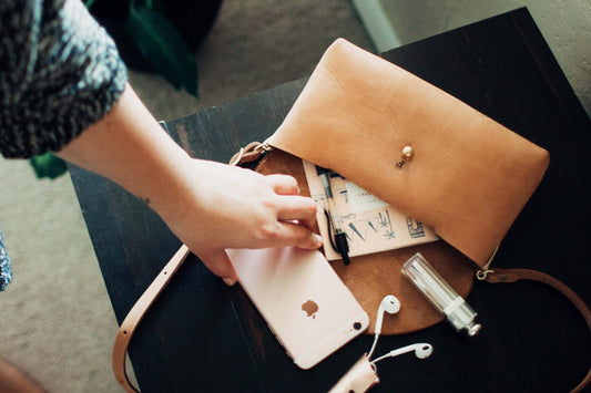 Penney Clutch — open view showing interior card slots and cash pocket