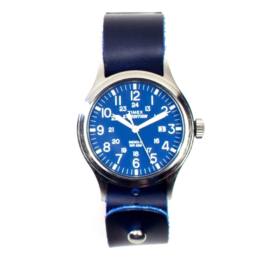 Timex 40mm Royal Blue Scout with 20mm FFF Watchband — side profile view
