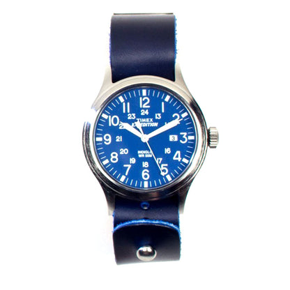 Timex 40mm Royal Blue Scout with 20mm FFF Watchband — side profile view