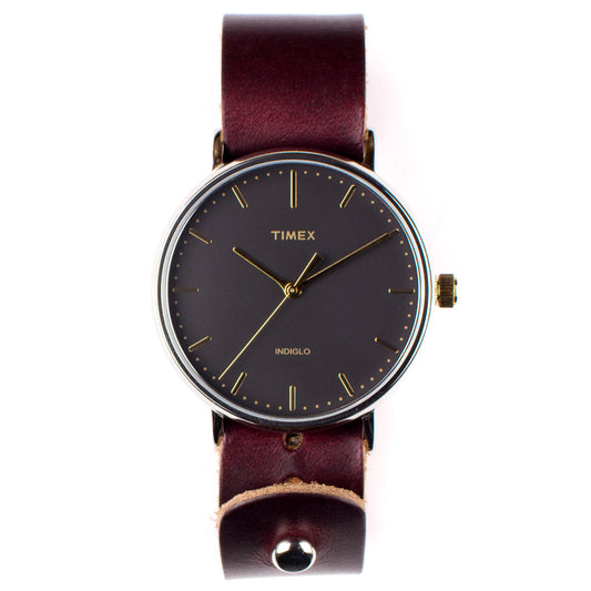 Timex 41mm Black Gold Fairfield with 20mm FFF Watchband — hero shot