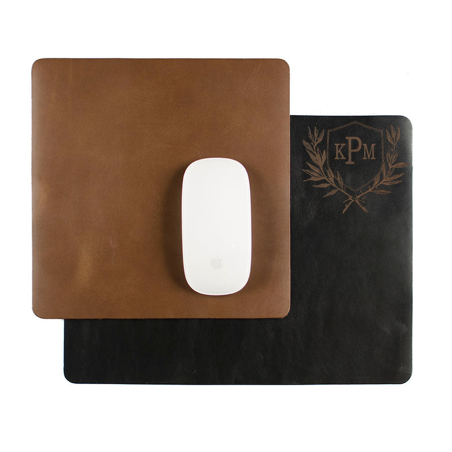 FFF Mouse Pad — hero shot showing Horween leather mouse pad
