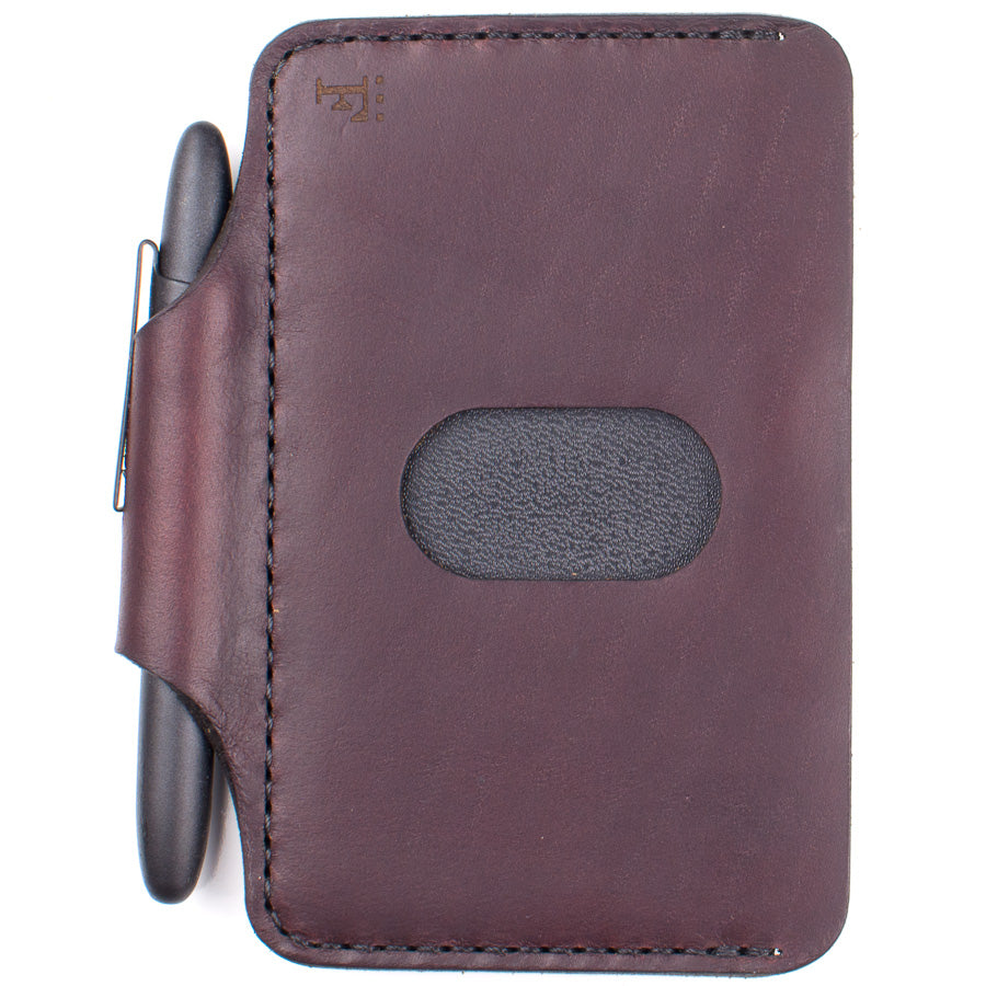 Architect's Wallet in Chromexcel Deep Burgundy — front view