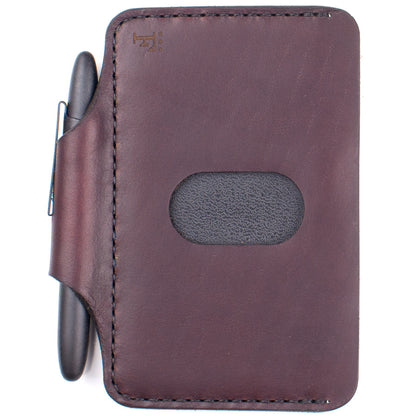 Architect's Wallet in Chromexcel Deep Burgundy — front view