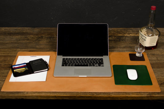 FFF Desk Pad — detail showing leather surface texture