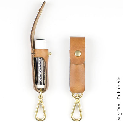 Lip Balm Clip in Veg Tan Dublin Ale — front view
