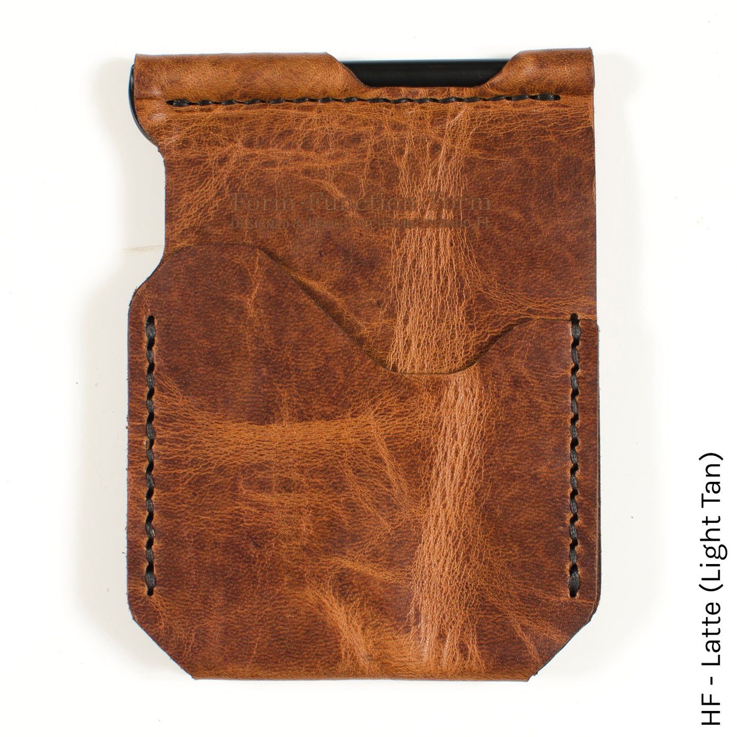 Money Clip in HF Latte (Light Tan) — front view