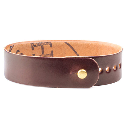 FFF Button-Stud Watchband Adjustable Cordovan in Shell Cordovan Deep Burgundy — wrist view