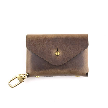 Keyllet Keychain Wallet in Chromexcel Espresso (Natural) — front view