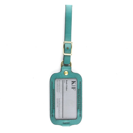 FFF Luggage / ID Tag — hero shot showing Horween leather luggage tag