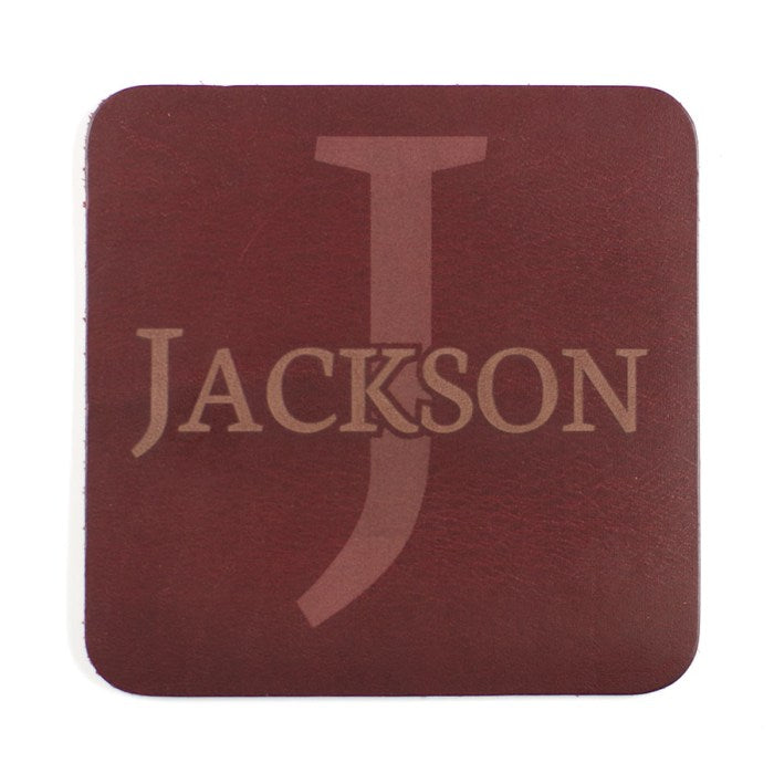 FFF Coasters in Chromexcel Life Red — top view