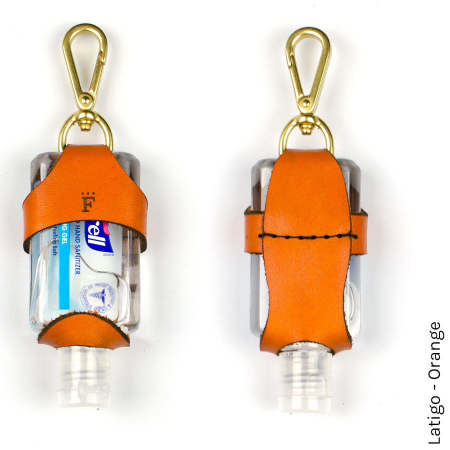 Sanitizer FFFob — detail showing hand sanitizer bottle fit