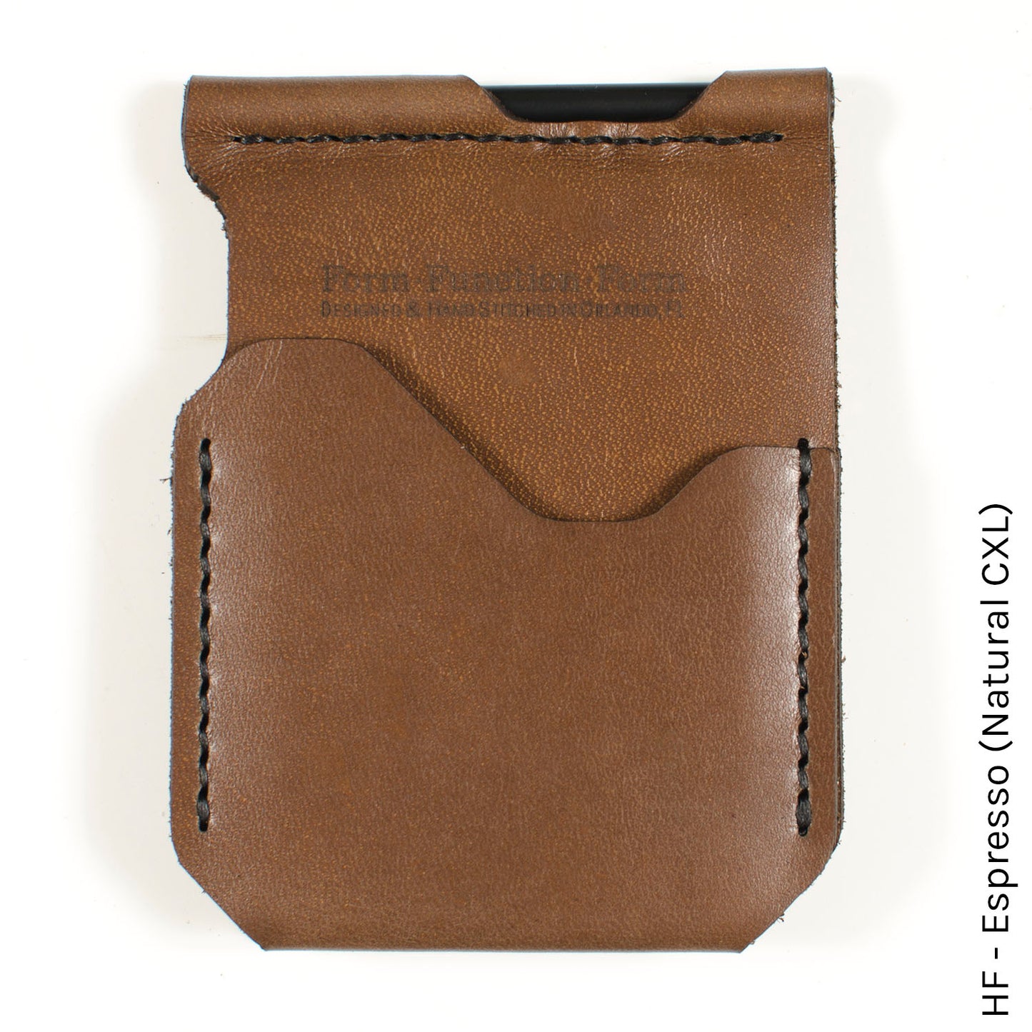 Money Clip in HF Espresso (Natural CXL) — front view