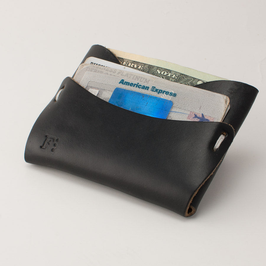 Greensleeve Wallet in Chromexcel Black — front view