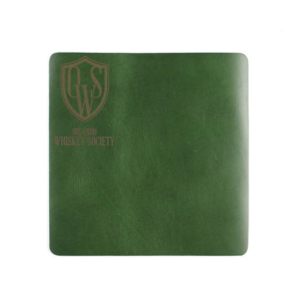 FFF Mouse Pad in Chromexcel Kelly Green square — top view