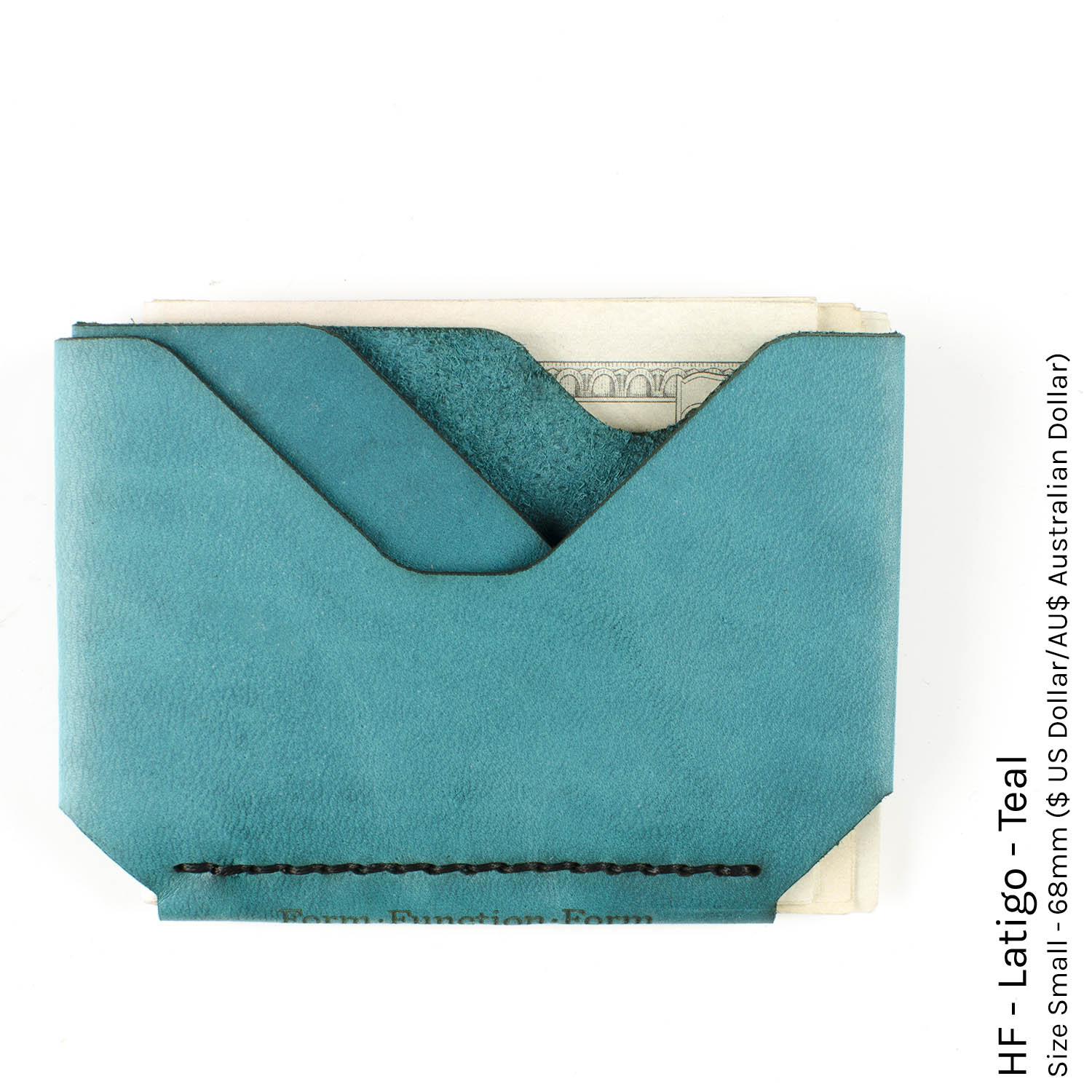 Sidestep Wallet in HF-Latigo Teal — front view