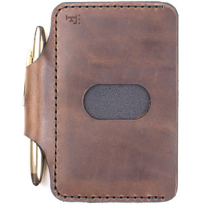 Architect's Wallet in Chromexcel Espresso — front closed view
