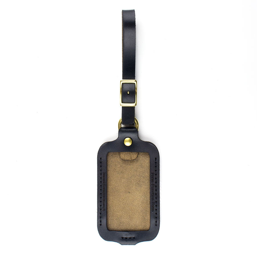 FFF Luggage / ID Tag in Chromexcel Black — front view