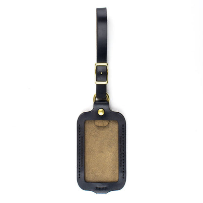 FFF Luggage / ID Tag in Chromexcel Black — front view