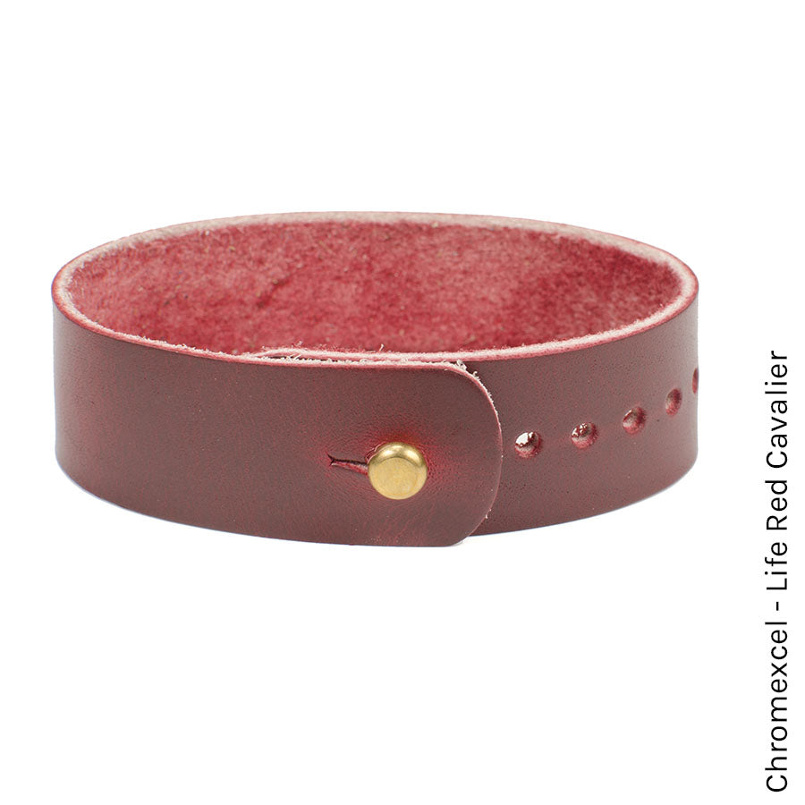 FFF Button-Stud Watchband Adjustable — comparison showing multiple leather color options