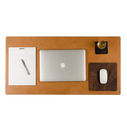 FFF Desk Pad in Predator Rustic Brown standard size — top view