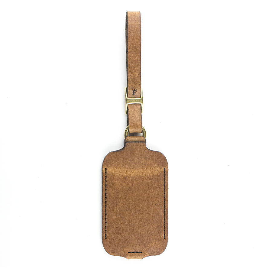 FFF Luggage / ID Tag in Veg Tan Dublin Ale — front view