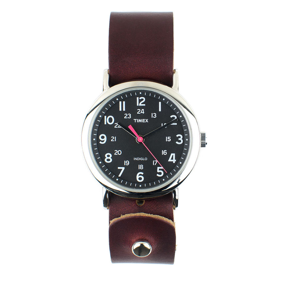 Timex 38mm Silver Night Weekender with 20mm FFF Watchband — flat lay