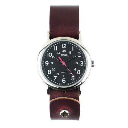 Timex 38mm Silver Night Weekender with 20mm FFF Watchband — flat lay
