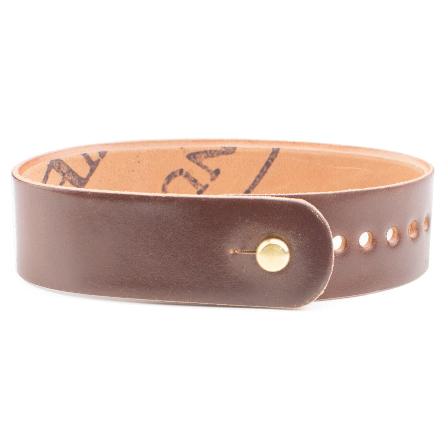 FFF Button-Stud Watchband Adjustable Cordovan — flat lay showing full band length