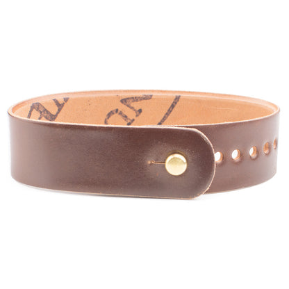 FFF Button-Stud Watchband Adjustable Cordovan — flat lay showing full band length