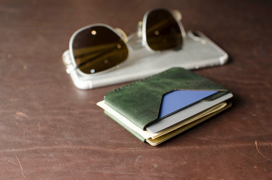 Sidestep Wallet — open view showing horizontal cash slot and card pockets