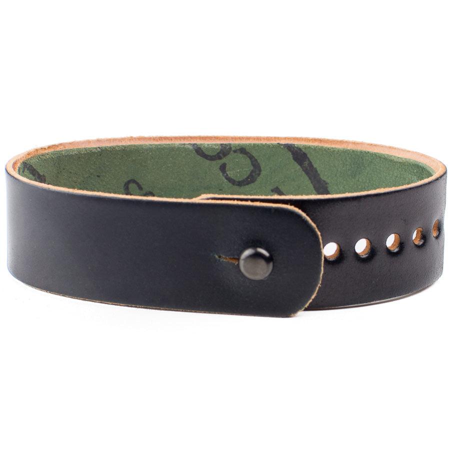 FFF Button-Stud Watchband Adjustable Cordovan — detail showing button-stud closure mechanism