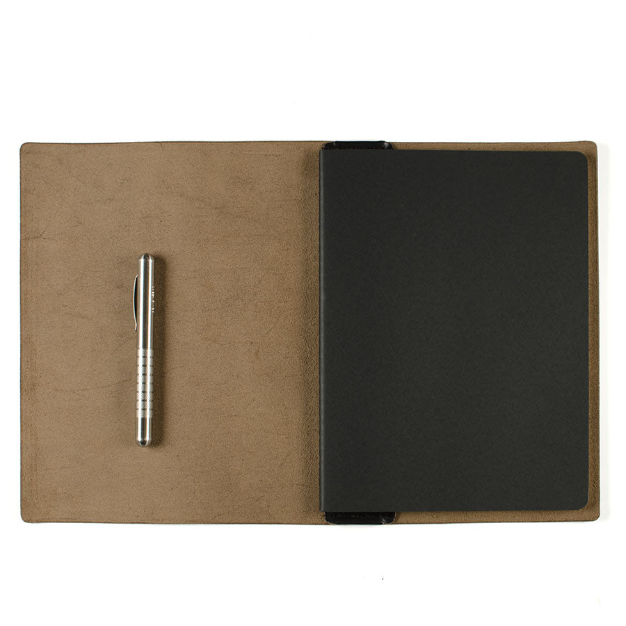 Slip Notebook Cover Custom Series — open view showing interior and journal fit