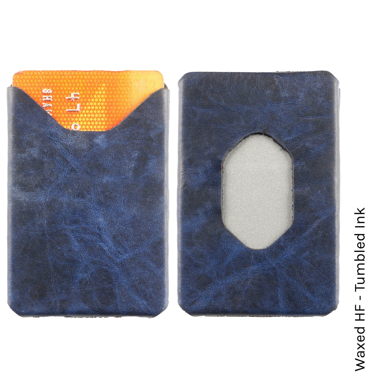 Six Pack Wallet in Chromexcel Ink Blue — front view