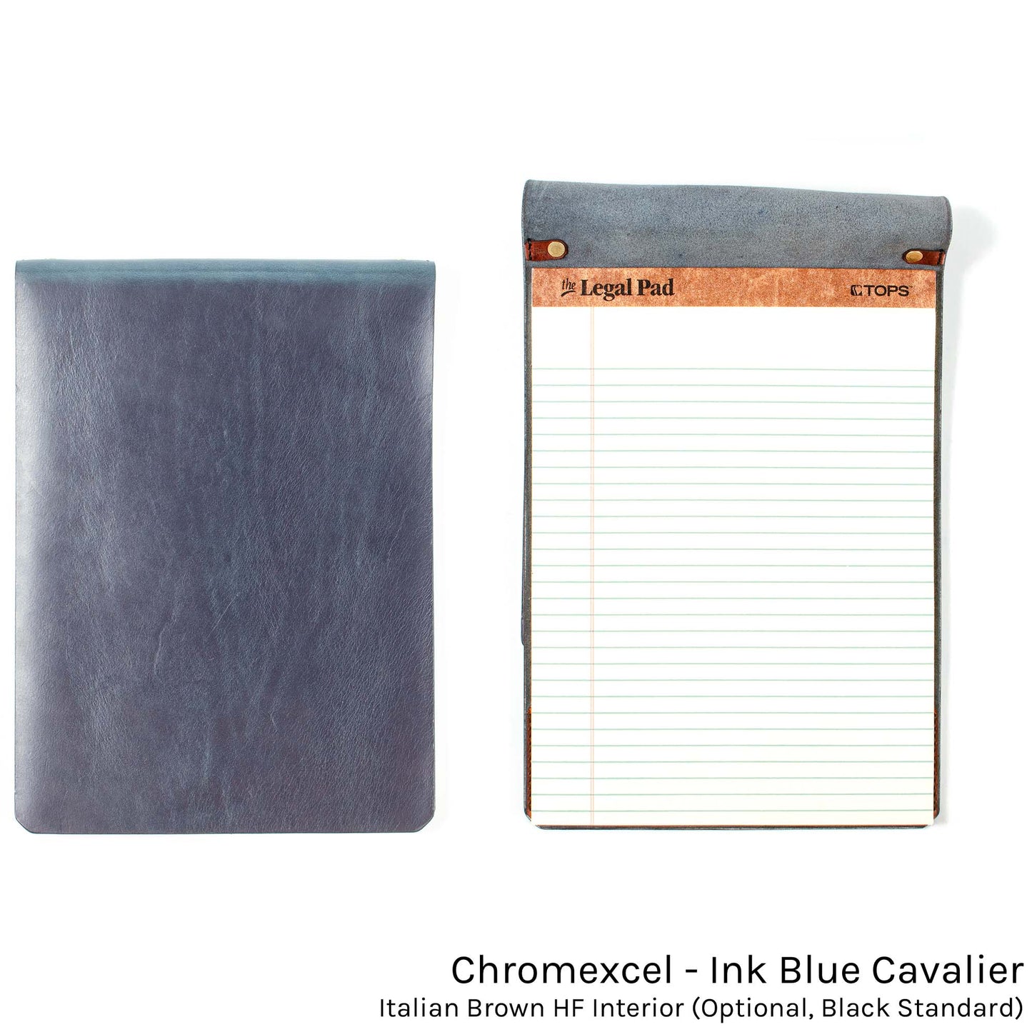 FFFolio Legal Pad Cover in Chromexcel Ink Blue — front view